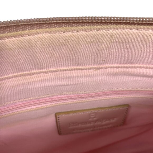 Etienne Aigner Ballet Pink Leather Shoulder Bag Zip Closure Dividers Pockets - Picture 10 of 16